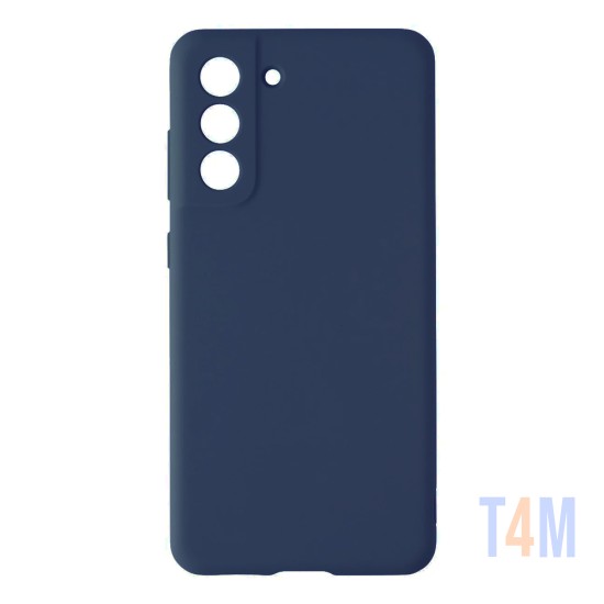 Funda de Silicona con Marco de Cámara para Samsung Galaxy S21 Azul Oscuro